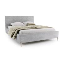 Łóżko tapicerowane z pojemnikiem 200 x 200 cm LUIS